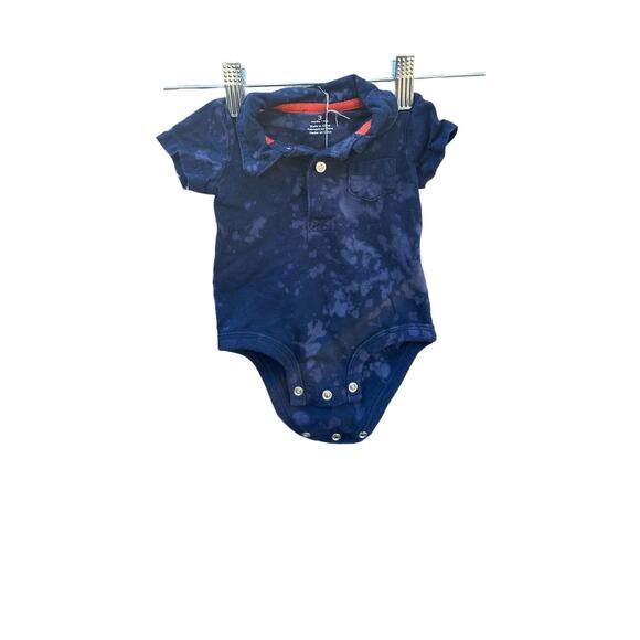 Reverse Dye Babies Collared Onesie | Scrunch Tie - Reverse Dye - Picture 1 of 2